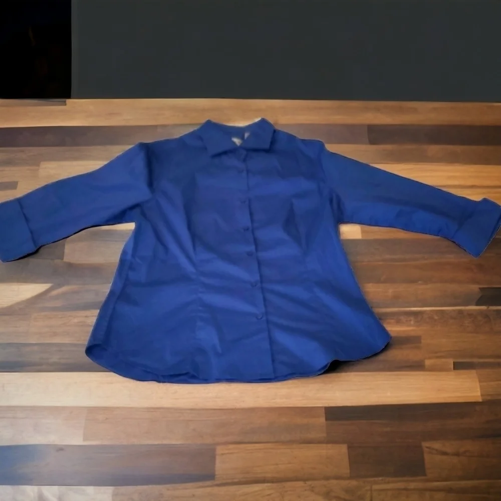 Edwards Blue Collared Button Down - Picture 3 of 8